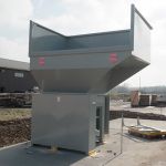 Auger-Pak™ EM-15W, Yard Installation, Rear Feed Flip Hopper, Forklift-Fed, Rear View
